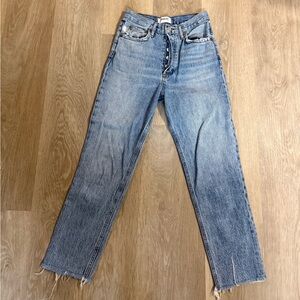 Agolde High-Rise Light Wash Straight Jeans
